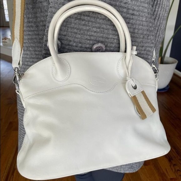 Longchamp Women's White Top Handle Lightweight Crossbody Tote Shoulder Bag - Picture 9 of 11